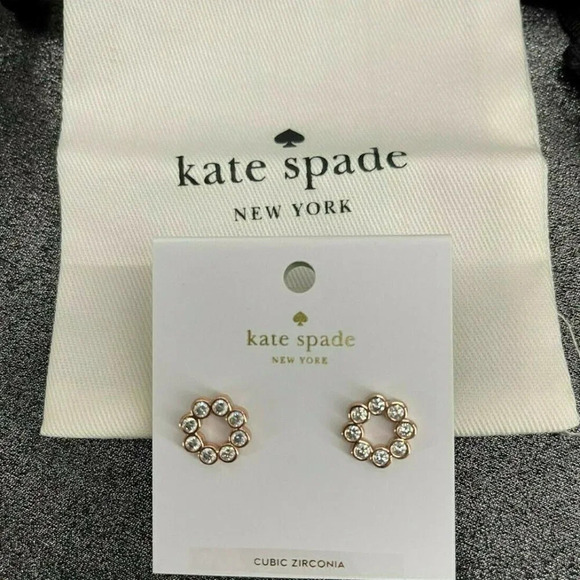 Kate Spade Rose-Gold Full Circle CZ Stud Earrings - Picture 2 of 3